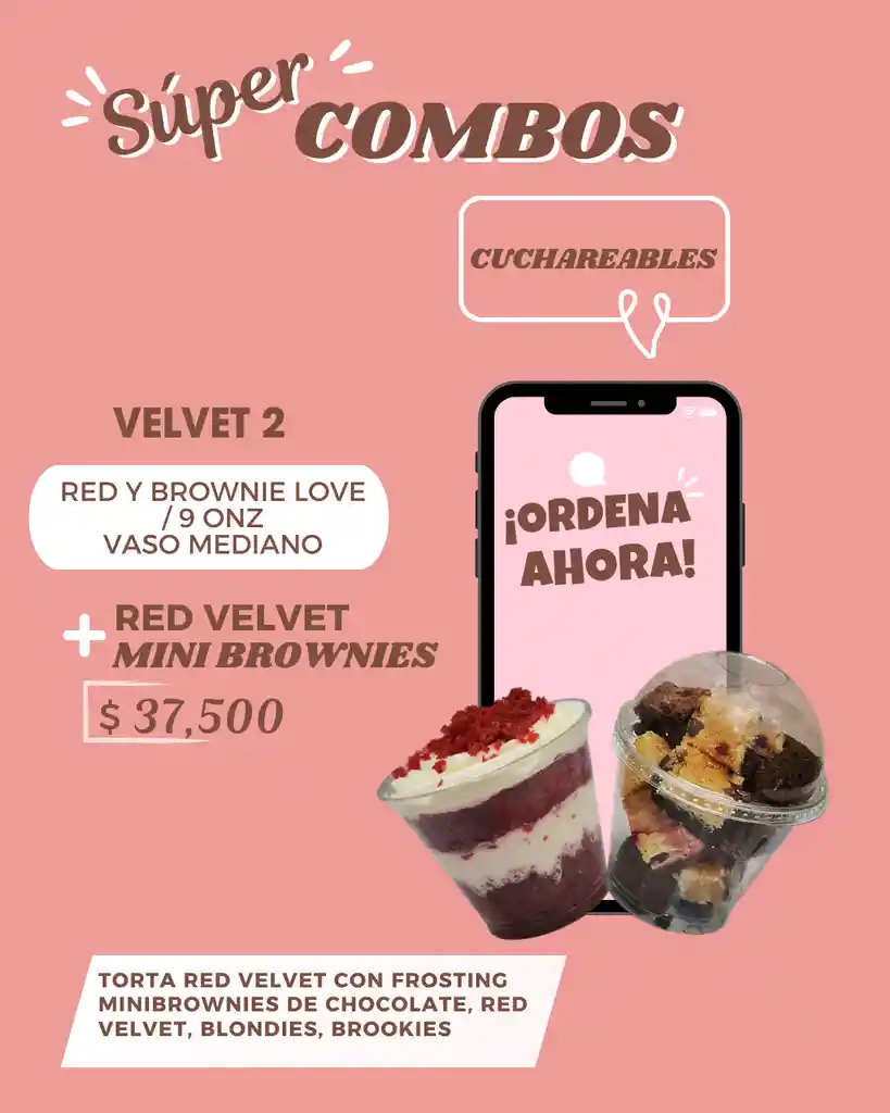 Cuchareable Red Velvet + Mini Brownies Surtidos 9 Onz