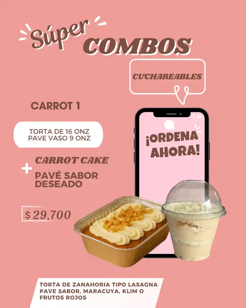 Torta De Zananhoria Tipo Lasagna + Pave De Sabor A Elección