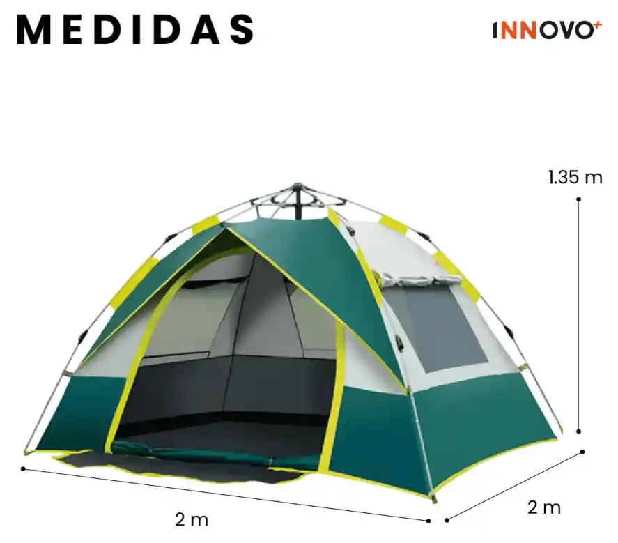 Carpa Camping Campaña Automática 4 Personas Impermeable Ventilación 360° Fácil De Armar Mosquitero