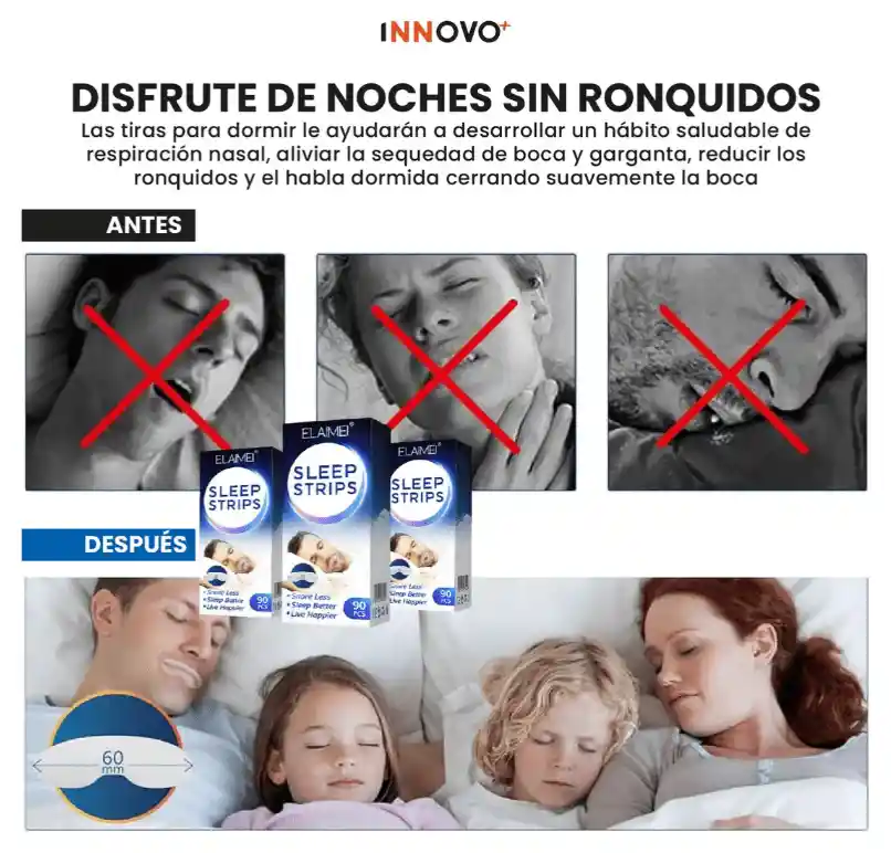 Tiras Para Dormir Antirronquidos 270 Pcs Mejora La Respiración Y La Calidad Del Sueño Sleep Strips