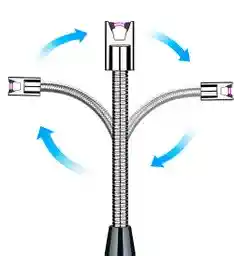 Encendedor Eléctrico Recargable Con Cuello Flexible Y Arco Colores Varios