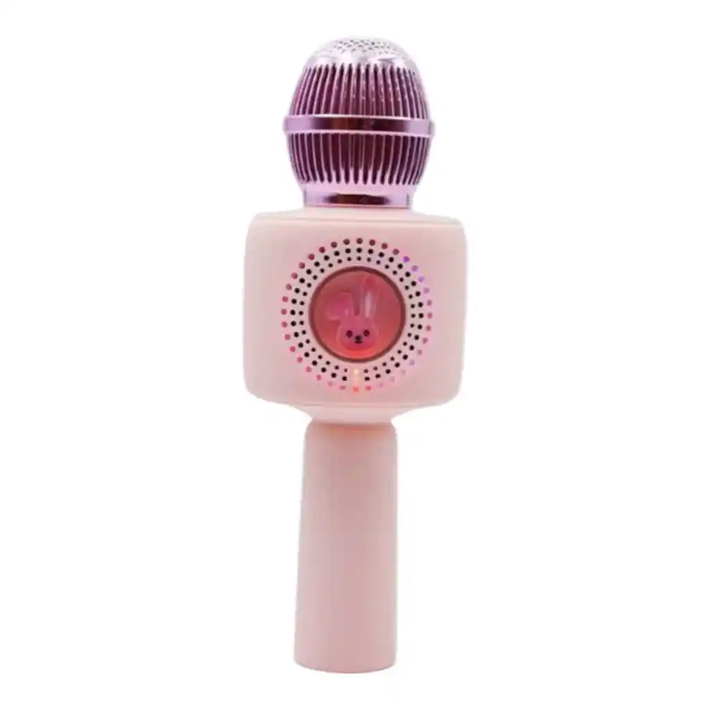 Microfono Karaoke X9 Usb Con Efectos De Voz Conejo Rosa