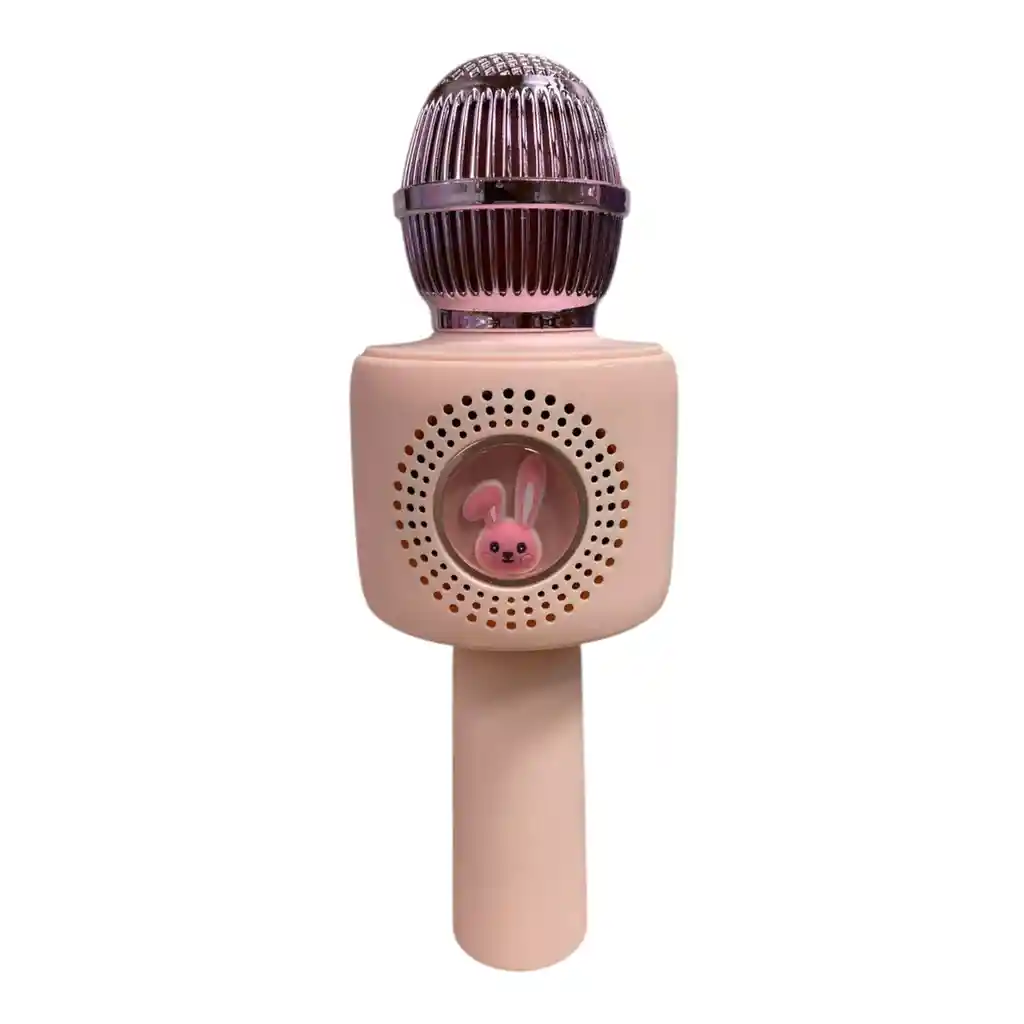 Microfono Karaoke X9 Usb Con Efectos De Voz Conejo Rosa