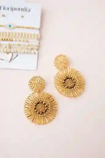 Aretes Tejidos Dorados