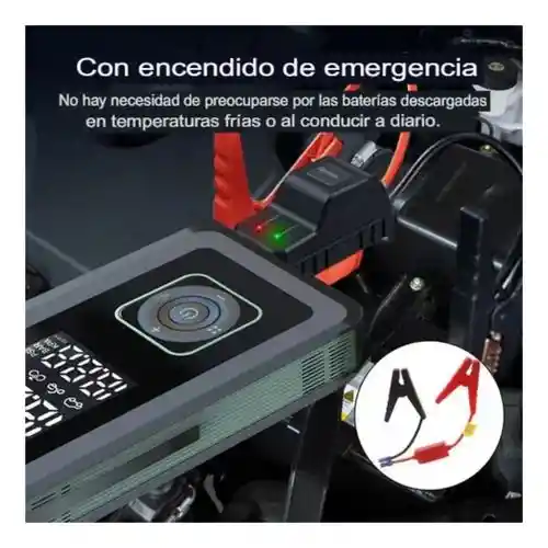 Iniciador De Batería Y Compresor De Llantas Portátil