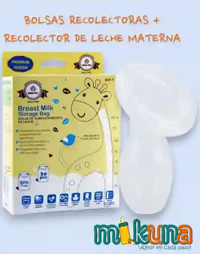 Set Bolsas Recolectoras + Recolector De Leche Materna