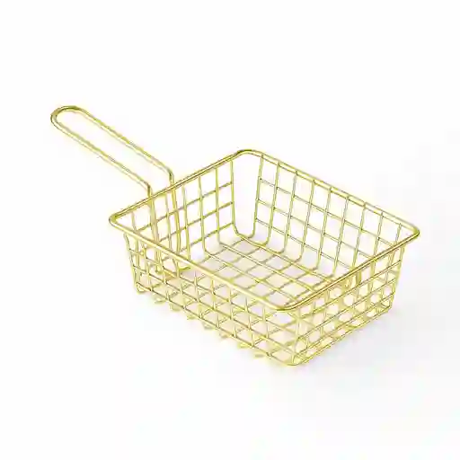 Mini Cesta Para Servir Papas, Aros De Cebolla Y Fritos Dorado