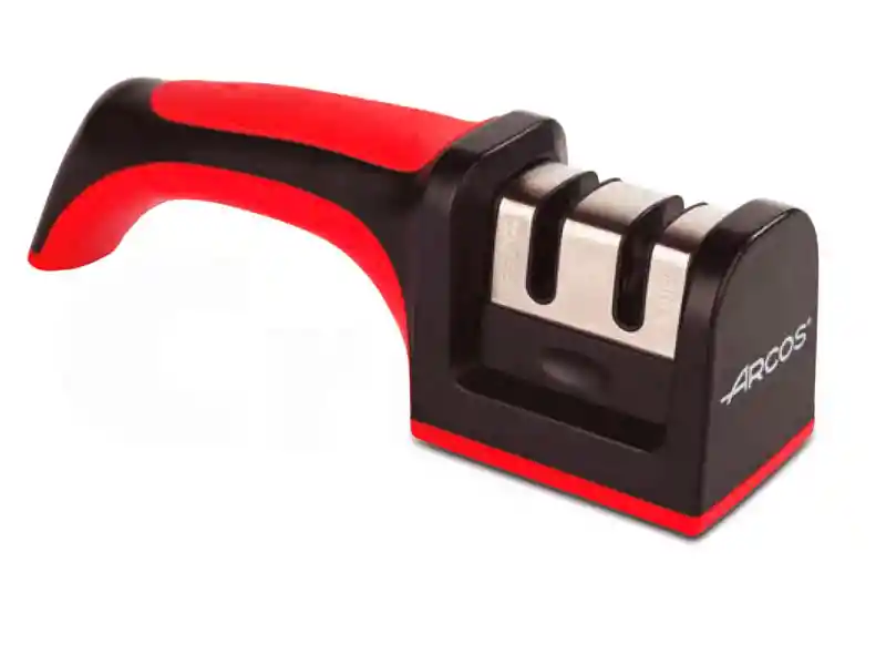 Afilador De Cuchillos Acero Mango Antideslizante Rama Design Color Rojo