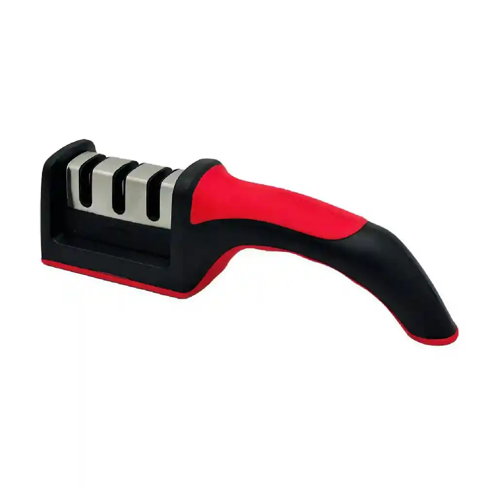 Afilador De Cuchillos Acero Mango Antideslizante Rama Design Color Rojo