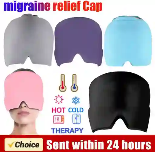 Gorro Gel Frio Calor Alivio Migraña Dolor De Cabeza Antifaz