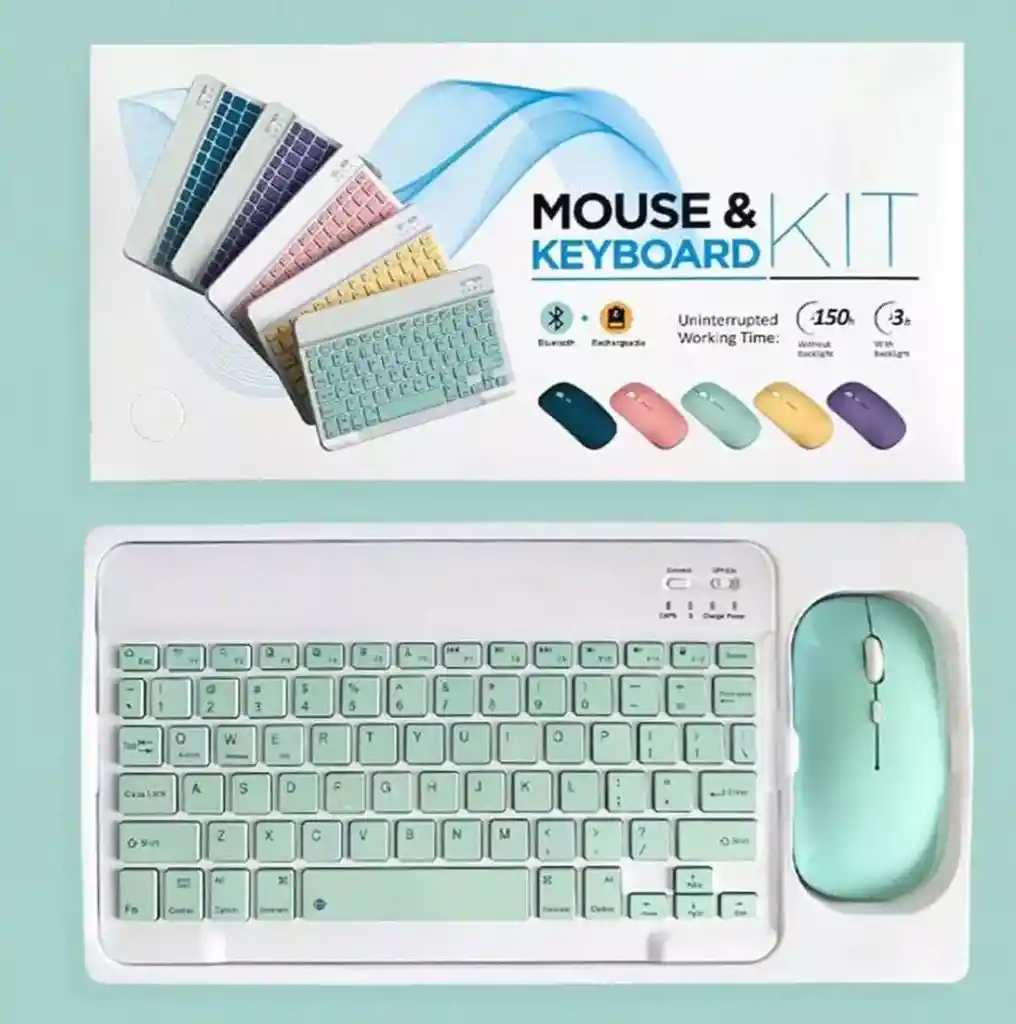 Combo Teclado Y Mouse Inalámbrico Colores Varios Tor-81