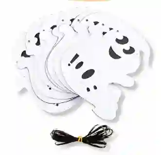 Feston Halloween Paño Lency 17 Cms X 8 Fantasmas