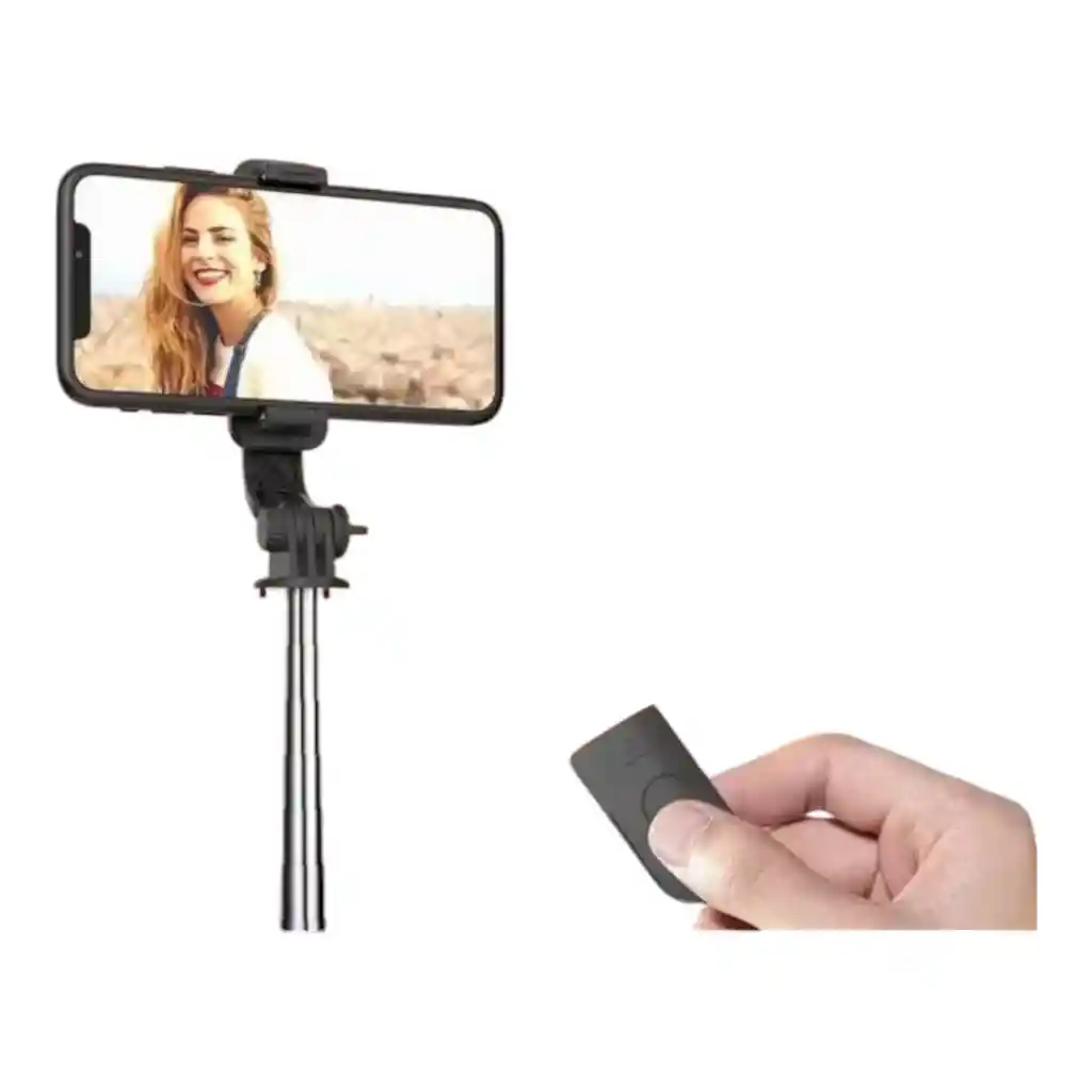 Palo Selfie Con Luz Trípode Con Control Inalámbrico Negro