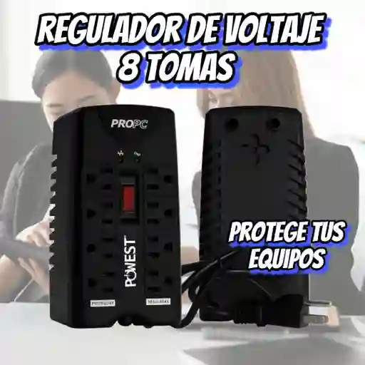 🔌 Regulador De Voltaje Powest 1000va / Estabilizador De Corriente /multitoma Regulable