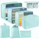 Organizadores De Viaje Multifuncional Kit X 8 Piezas Azul