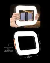 Aro De Luz Rectangular Estabilizadora Tres Tonos Recargable