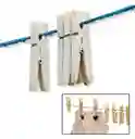 Ganchos Pinzas De Ropa Bamboo Orgánicos Ropa Organizar 20 Und