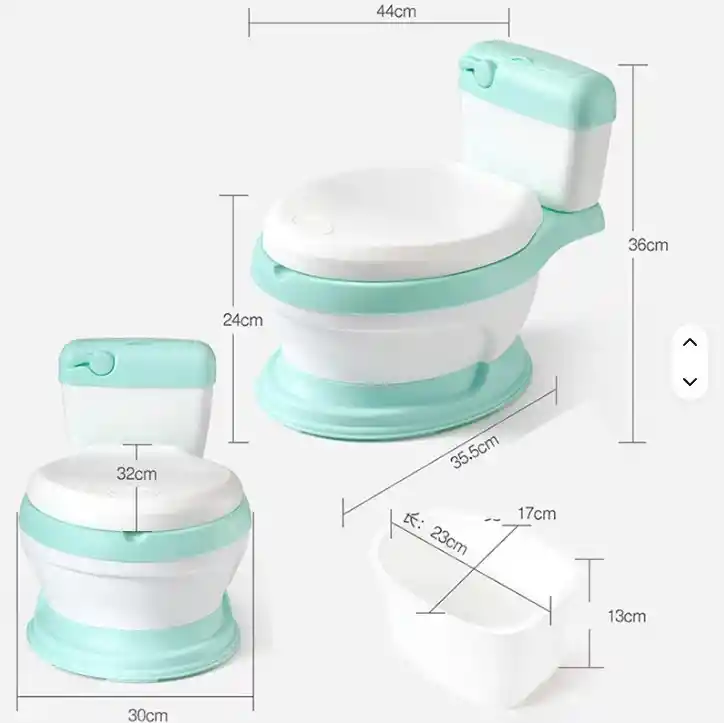 Baño Entrenador Vasenilla Verde Inodoro Portatil Acolchado Niños