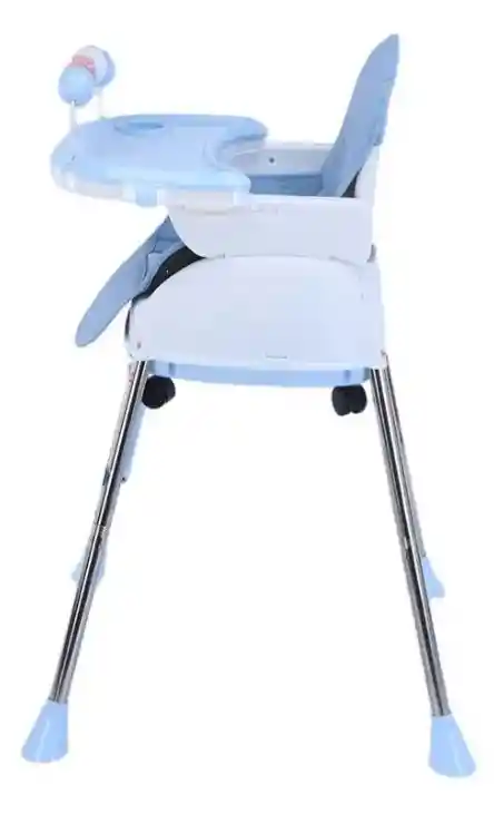 Silla Comedor Bebe 4 En 1 Azul Juguetes Doble Bandeja Booster