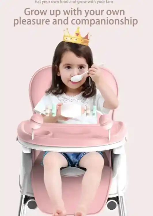 Silla Comedor Bebe 4 En 1 Verde Juguetes Doble Bandeja Booster