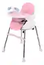 Silla Comedor Bebe 4 En 1 Rosa Juguetes Doble Bandeja Booster