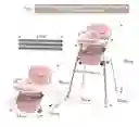 Silla Comedor Bebe 4 En 1 Rosa Juguetes Doble Bandeja Booster