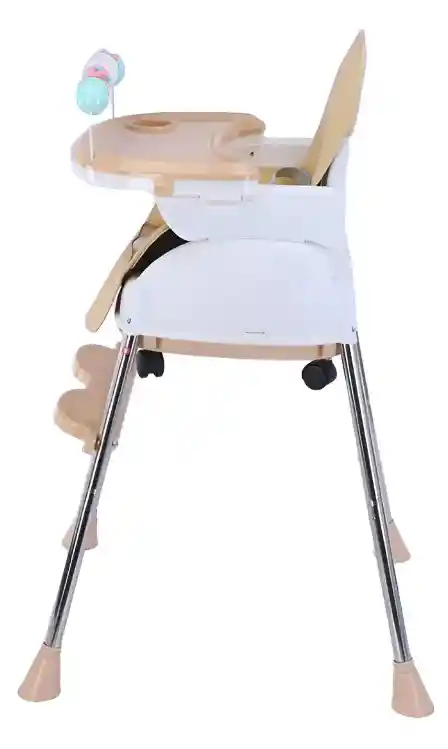 Silla Comedor Bebe 4 En 1 Beige Juguetes Doble Bandeja Booster