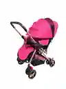 Coche Paseador Bebe Barra Reversible Rosa Juguete Mosquitero