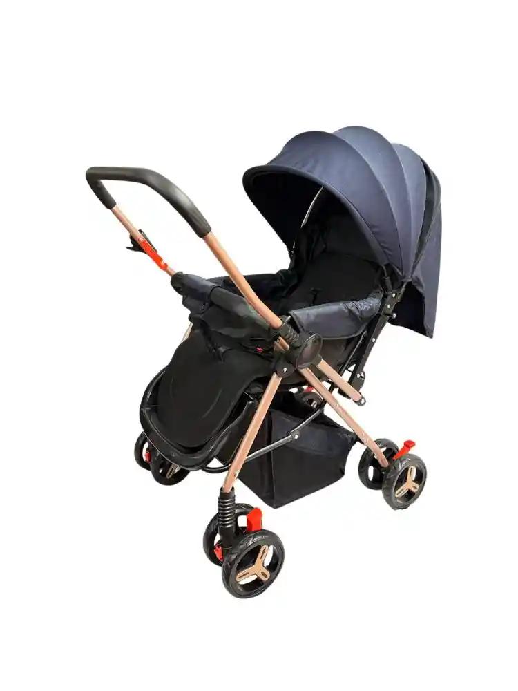 Coche Paseador Bebe Barra Reversible Azul Juguete Mosquitero