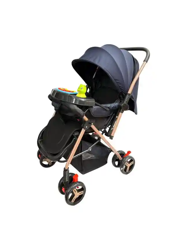 Coche Paseador Bebe Barra Reversible Azul Juguete Mosquitero