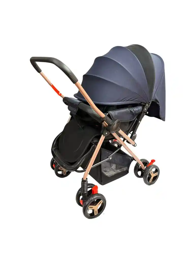 Coche Paseador Bebe Barra Reversible Azul Juguete Mosquitero