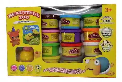Set 12 Plastilinas Niños Moldeable Didáctica Figura