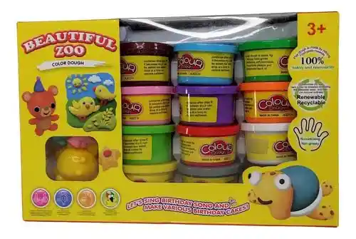 Set 12 Plastilinas Niños Moldeable Didáctica Figura