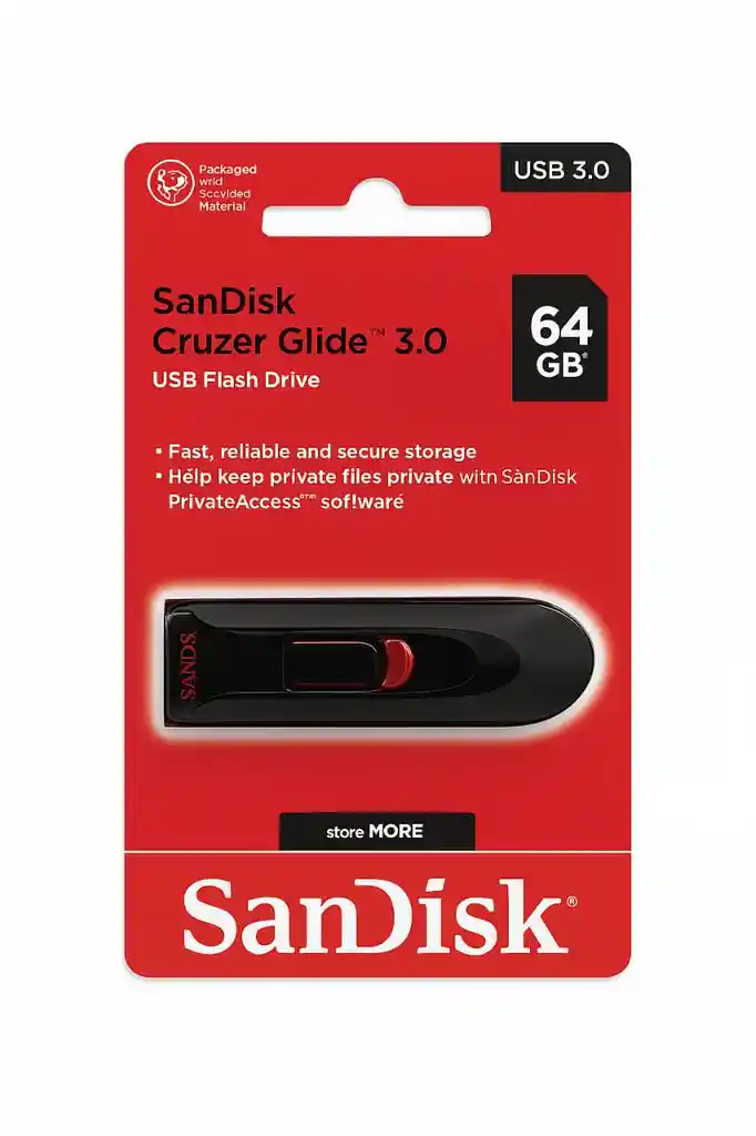Memoria Usb Sandisk Cruzer Glide 3.0 | 64gb Alta Velocidad