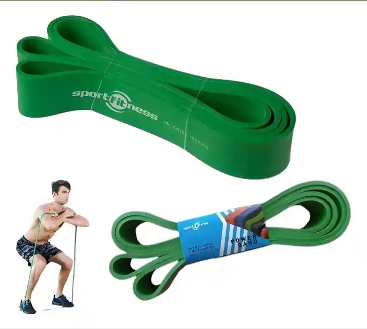 Banda Poder Verde Sportfitness 100/120 Lbs Tensión Elastica