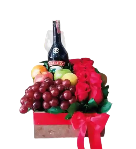 Frutas, Rosas Y Baileys En Caja