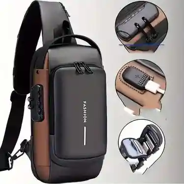 Bolso De Hombro Usb Antirrobo Multifunción Unisex
