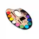 Paleta Pinturas Acuarelas Escolar Artística X 12 Colores Con Pincel