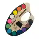 Paleta Pinturas Acuarelas Escolar Artística X 12 Colores Con Pincel
