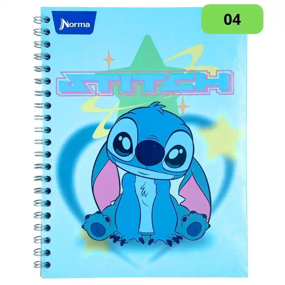 Primavera Cuaderno Grande Argollado Pasta Dura, Stitch 04