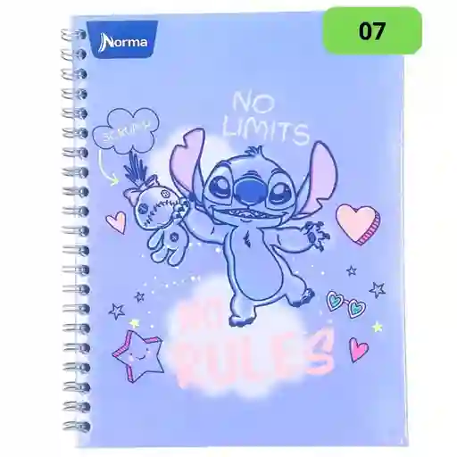 Primavera Cuaderno Grande Argollado Pasta Dura, Stitch 07