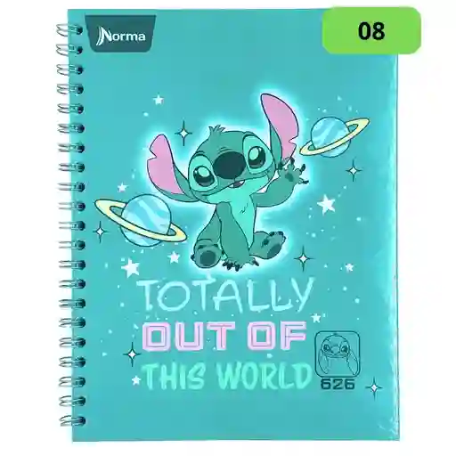 Primavera Cuaderno Grande Argollado Pasta Dura, Stitch 08