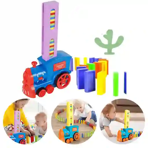 Juguete Para Niños Tren Dominó Bricolaje Con Luz De Sonido