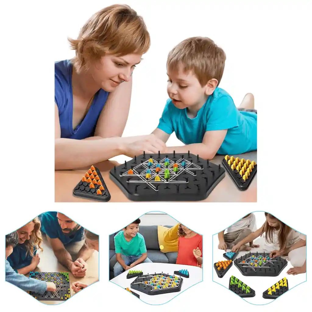 Juego De Mesa Ajedrez Triangular Triggle Cadena Familiar