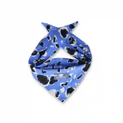 Pañoleta M Azul Manchas Negro Y Blanco