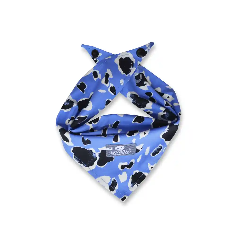 Pañoleta M Azul Manchas Negro Y Blanco