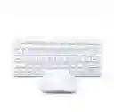 Kit Combo Inalambrico Mini Teclado Keyboard + Mouse Pc 2.4ghz Usb Color Negro/blanco