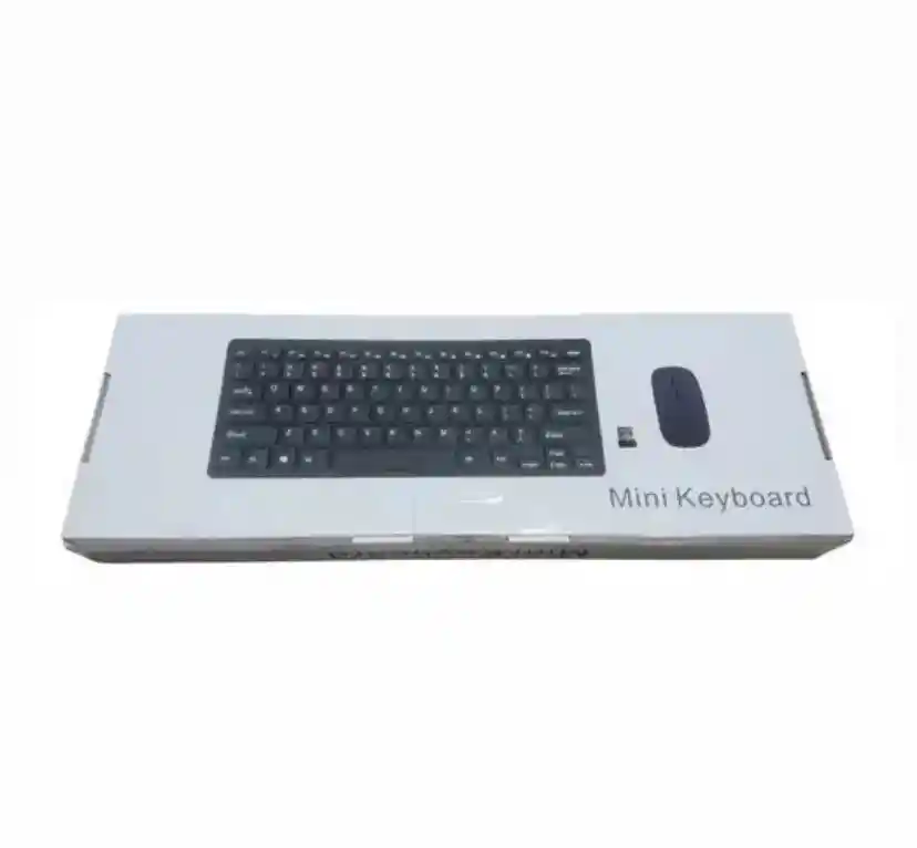 Kit Combo Inalambrico Mini Teclado Keyboard + Mouse Pc 2.4ghz Usb Color Negro/blanco