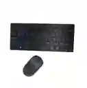 Kit Combo Inalambrico Mini Teclado Keyboard + Mouse Pc 2.4ghz Usb Color Negro/blanco