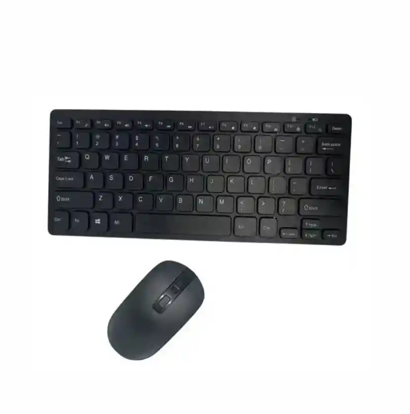 Kit Combo Inalambrico Mini Teclado Keyboard + Mouse Pc 2.4ghz Usb Color Negro/blanco